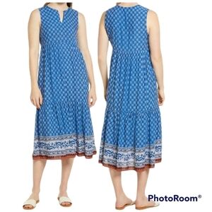 BEACH Lunch Lounge Tiered Ruffle Mini Dress in Athen Blue